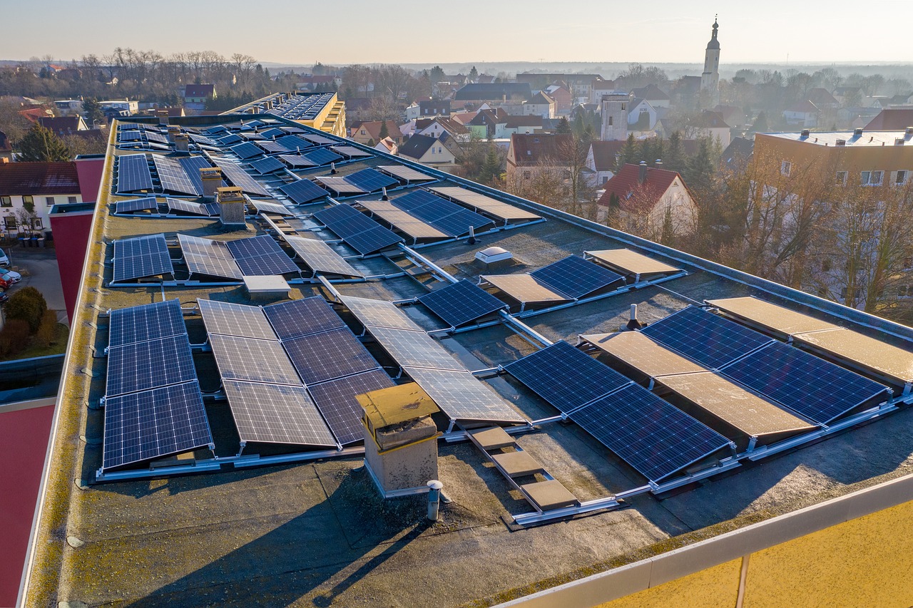 Solaranlage auf einem Flachdach