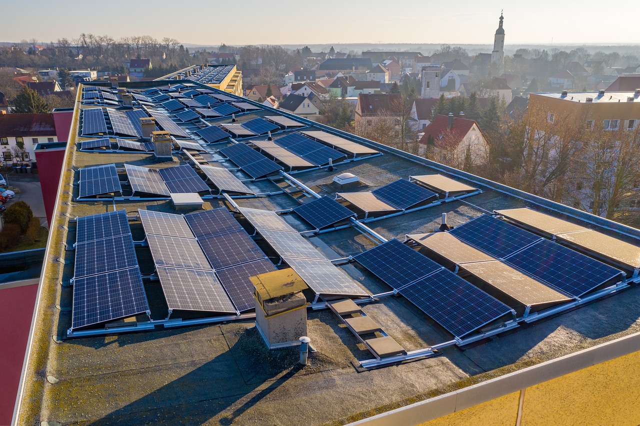 Solaranlage auf einem Flachdach